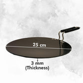Kuber Industries Hard Anodized Aluminum Chapati Tawa with Bakelite Handle for Cooking | Stain & Scratch Resistant Gas Stove Compatible Tawa for Roti, Dosa, Chilla & Paratha | Black